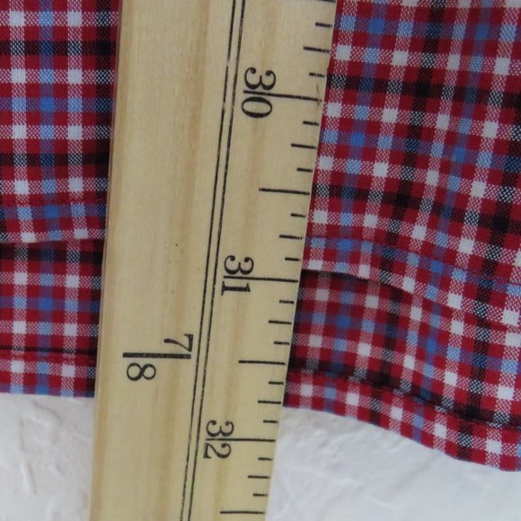 Haggar* Men's Short Sleeve Button Down Curved Hem Chest Pocket Shirt~ Size Large - Picture 9 of 12